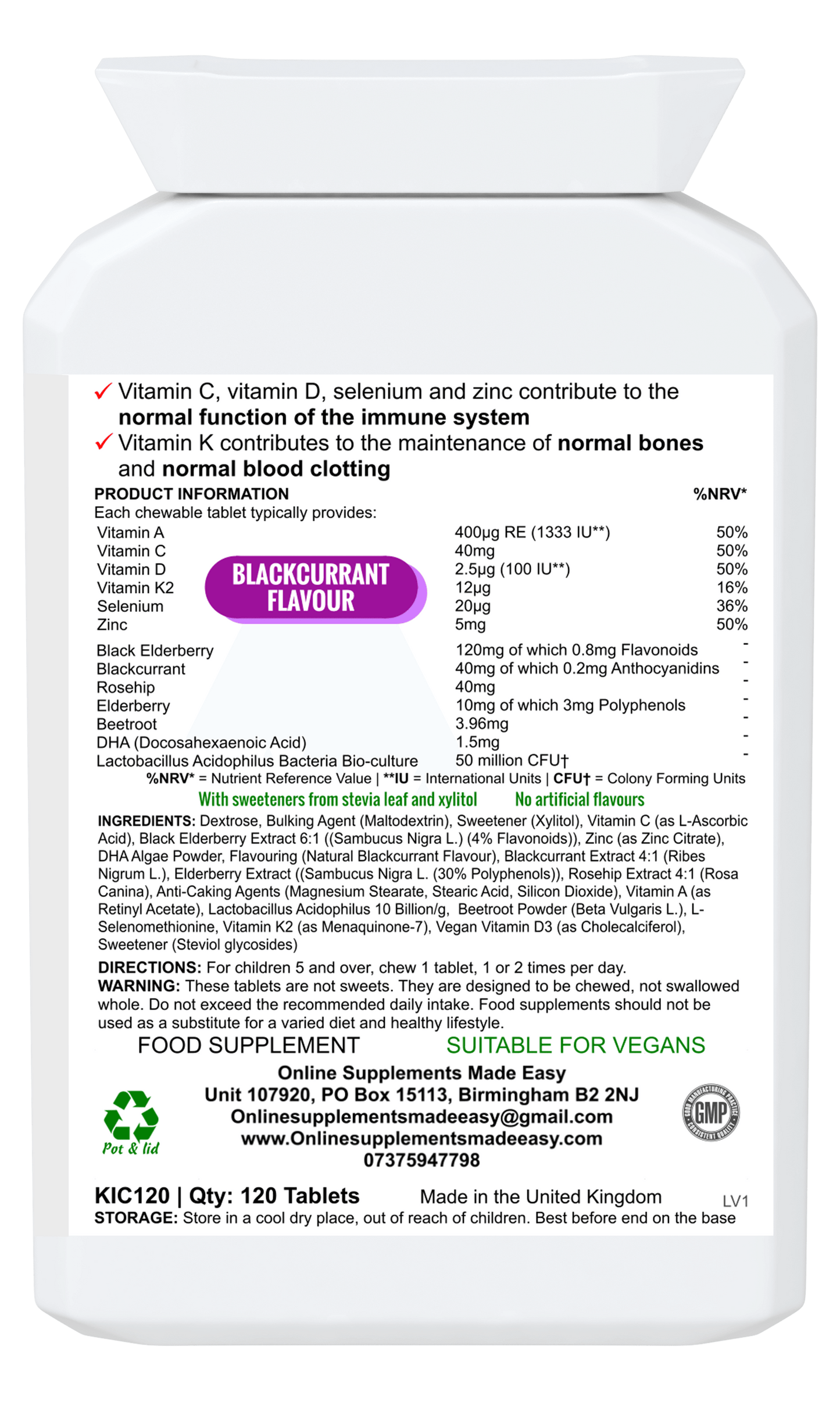 OSME Immunitäts-Kaubonbons für Kinder