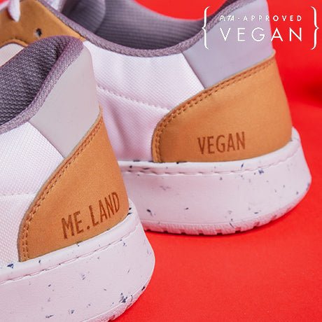 EVAN vegan and recycled sneaker in white and curry