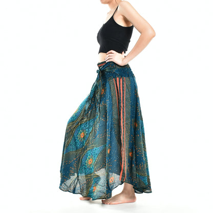 Bohotusk Teal Green Moonshine Long Skirt With Coconut Buckle (& Strapless Dress) S/M to 3XL