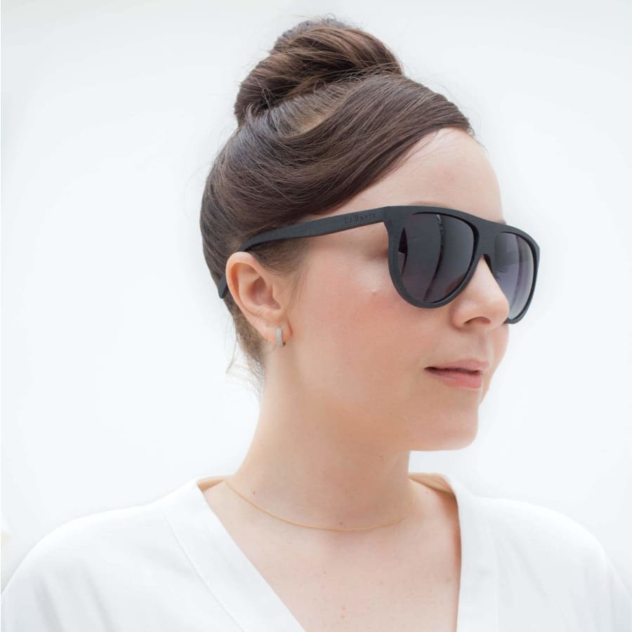 Ebony Wood Sophia Aviator Sunglasses