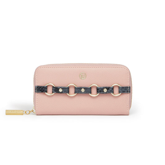 Ellen Pink Vegan Zip Around Wallet