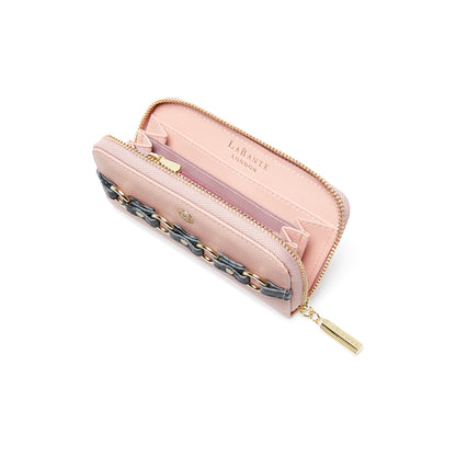 Ellen Pink Vegan Zip Around Wallet