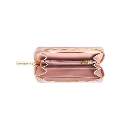 Ellen Pink Vegan Zip Around Wallet