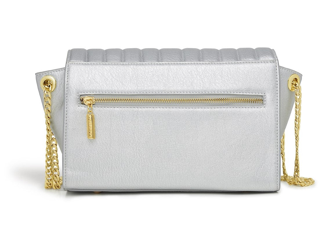 Kensington Silver Vegan Cross-Body Bag