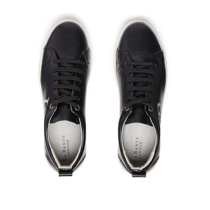 LB Black Apple Leather Sneakers for Women