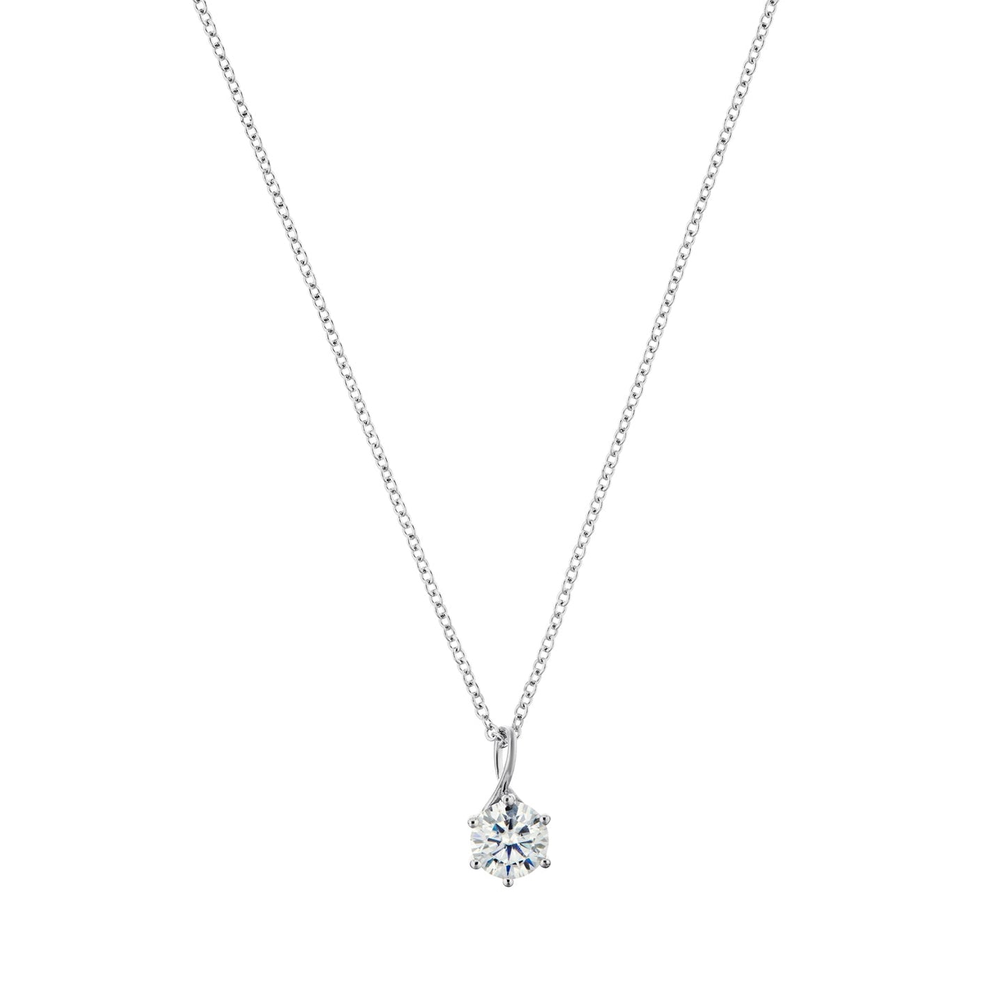 Moissanite Solitaire Diamond Necklace One Carat