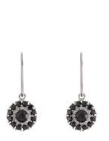 Sterling silver black drop earrings