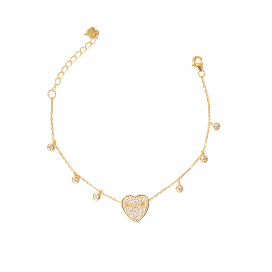 Sterling silver gold plated heart bracelet