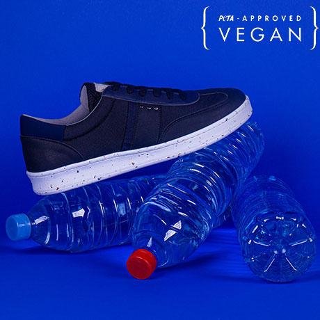 VIVACE vegan and recycled sneaker in black and navy blue