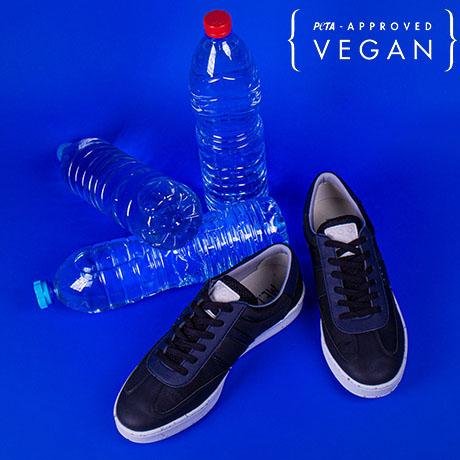 VIVACE vegan and recycled sneaker in black and navy blue