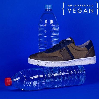 VIVACE vegan and recycled sneaker in khaki and navy