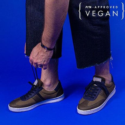 VIVACE vegan and recycled sneaker in khaki and navy