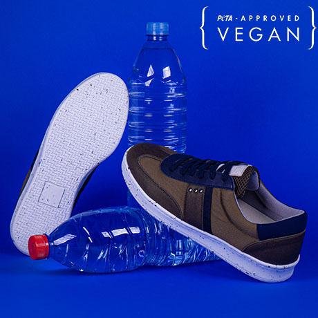 VIVACE vegan and recycled sneaker in khaki and navy