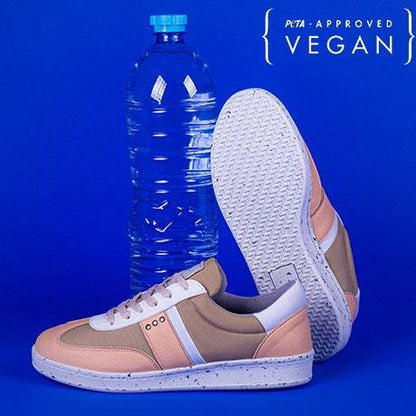 VIVACE vegan and recycled sneaker in pink, beige and white