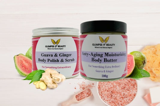 Guava & Ginger Body Butter and Scrub Combo Set | box