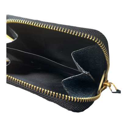 Coconut Leather Zip Pouch - Dark Indigo