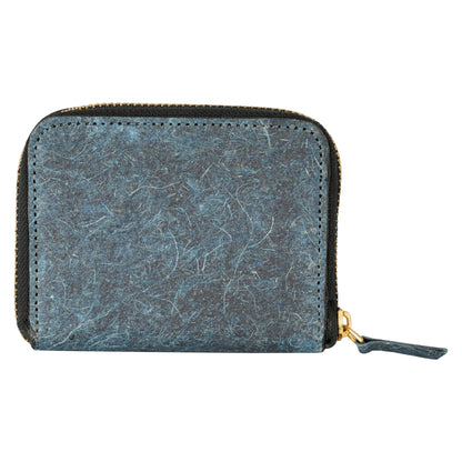 Coconut Leather Zip Pouch - Dark Indigo