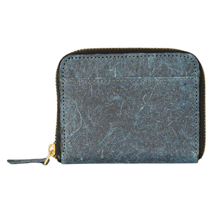 Coconut Leather Zip Pouch - Dark Indigo