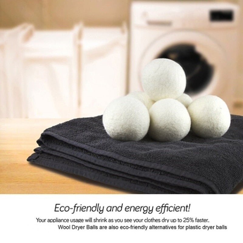 6 Wool Balls - energy saving and faster drying