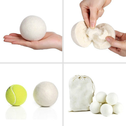 6 Wool Balls - energy saving and faster drying