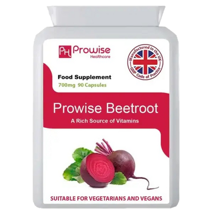 Prowise Rote Bete 700 mg 90 Kapseln | Geeignet für Vegetarier und Veganer | Hergestellt in UK