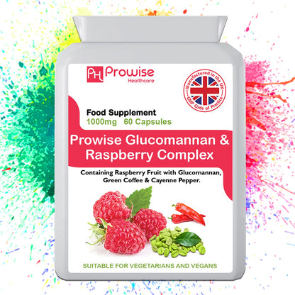 Prowise Glucomannan and Raspberry Advance Formulation | Suitable For Vegetarians & Vegans | Made In UK