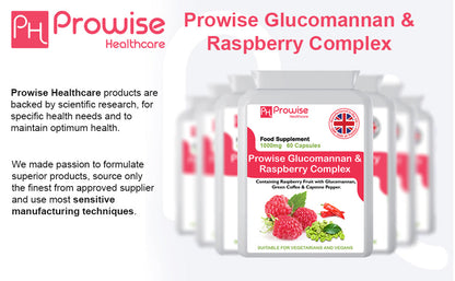 Prowise Glucomannan and Raspberry Advance Formulation | Suitable For Vegetarians & Vegans | Made In UK