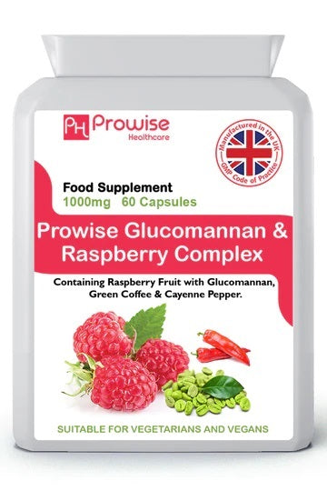 Prowise Glucomannan- und Himbeer-Fortschrittsformulierung | Geeignet für Vegetarier und Veganer | Hergestellt in UK