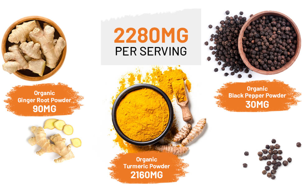 Prowise Bio-Kurkuma, Ingwer und schwarzer Pfeffer 2280 mg (hohe Stärke) | 180 vegane Kurkuma-Kapseln mit dem Wirkstoff Curcumin, von der Soil Association zugelassen und im Vereinigten Königreich hergestellt