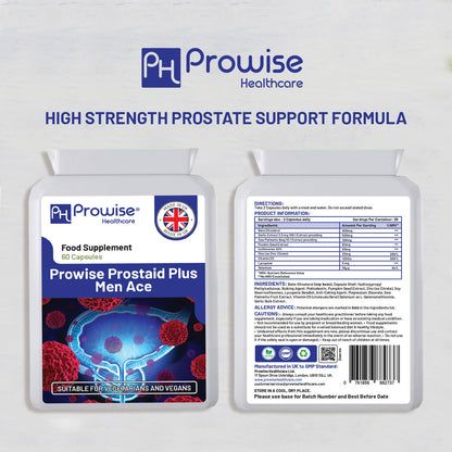 Prowise Prostaid Plus Men Ace 60 Kapseln | Geeignet für Vegetarier und Veganer | Hergestellt in UK