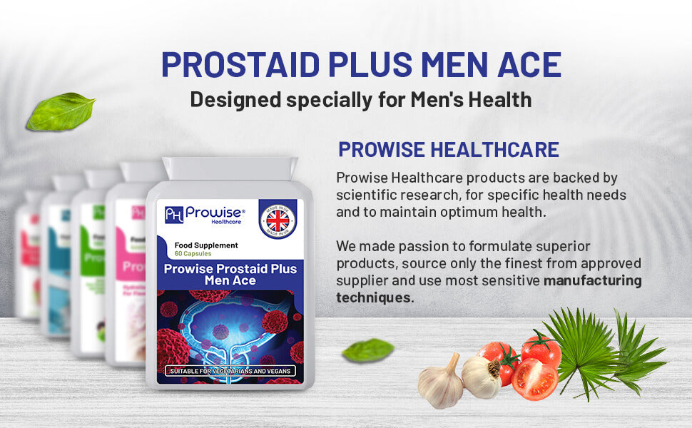 Prowise Prostaid Plus Men Ace 60 Kapseln | Geeignet für Vegetarier und Veganer | Hergestellt in UK