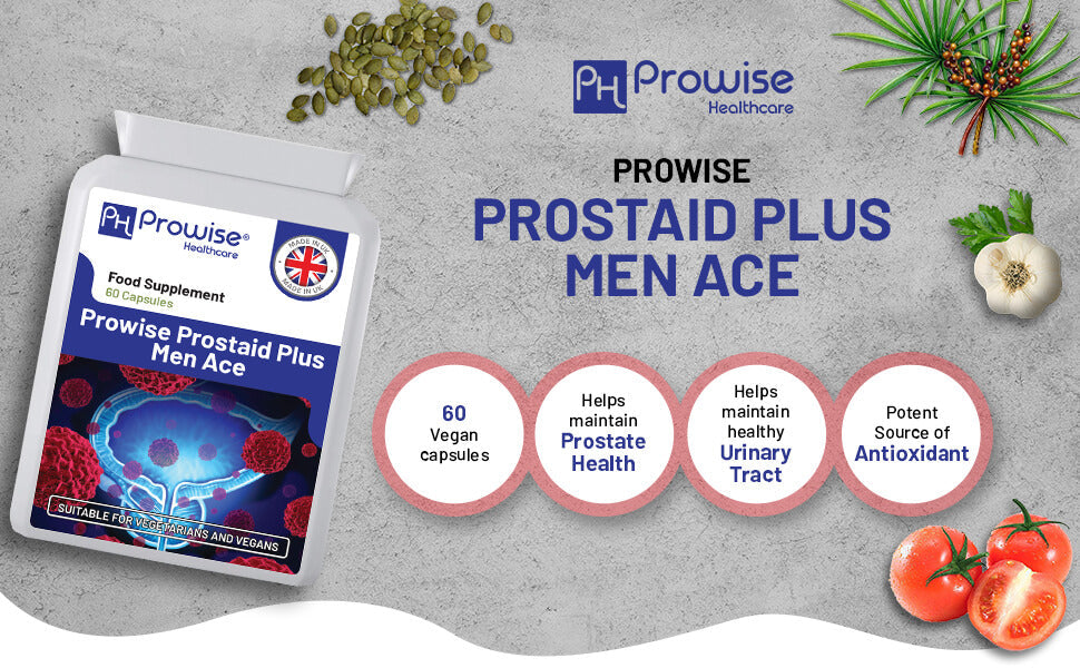 Prowise Prostaid Plus Men Ace 60 Capsules | Suitable For Vegetarians & Vegans | Made In UK