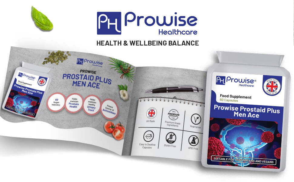 Prowise Prostaid Plus Men Ace 60 Kapseln | Geeignet für Vegetarier und Veganer | Hergestellt in UK