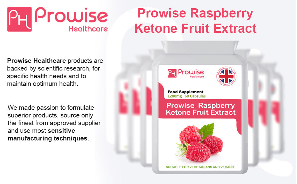 Prowise Raspberry Ketones Capsules Super Strength UK Manufactured 60 Capsules | Made In UK