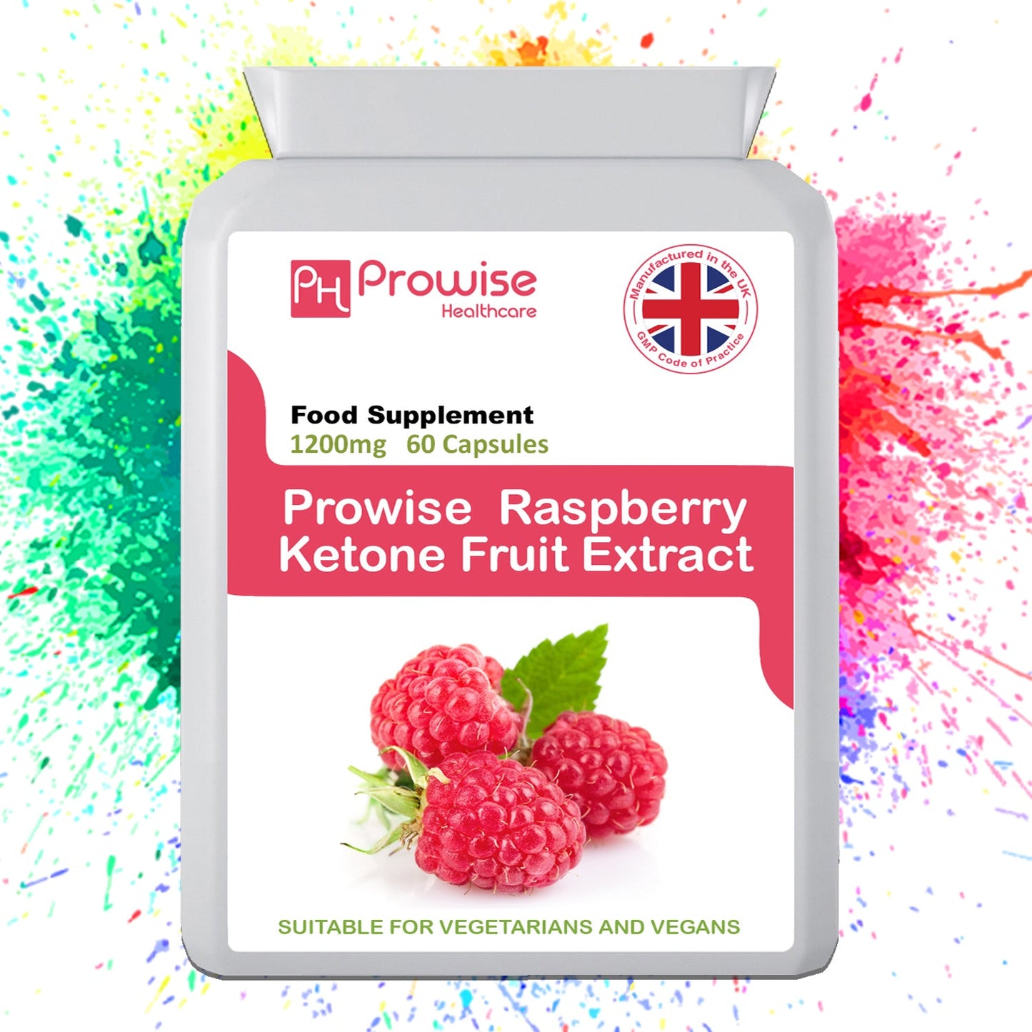 Prowise Raspberry Ketones Capsules Super Strength UK Manufactured 60 Capsules | Made In UK