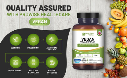 Prowise Vegan Vital – Multivitaminkomplex 120 Kapseln – Vitamin- und Mineralstoffformulierung