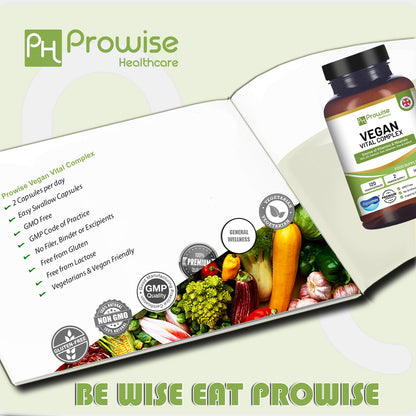 Prowise Vegan Vital – Multivitaminkomplex 120 Kapseln – Vitamin- und Mineralstoffformulierung