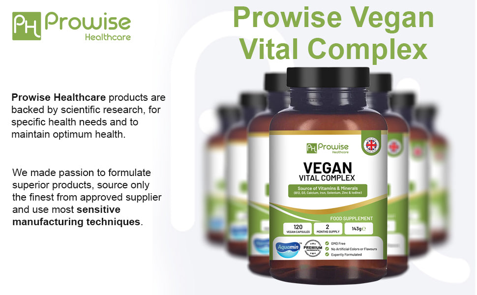 Prowise Vegan Vital – Multivitaminkomplex 120 Kapseln – Vitamin- und Mineralstoffformulierung