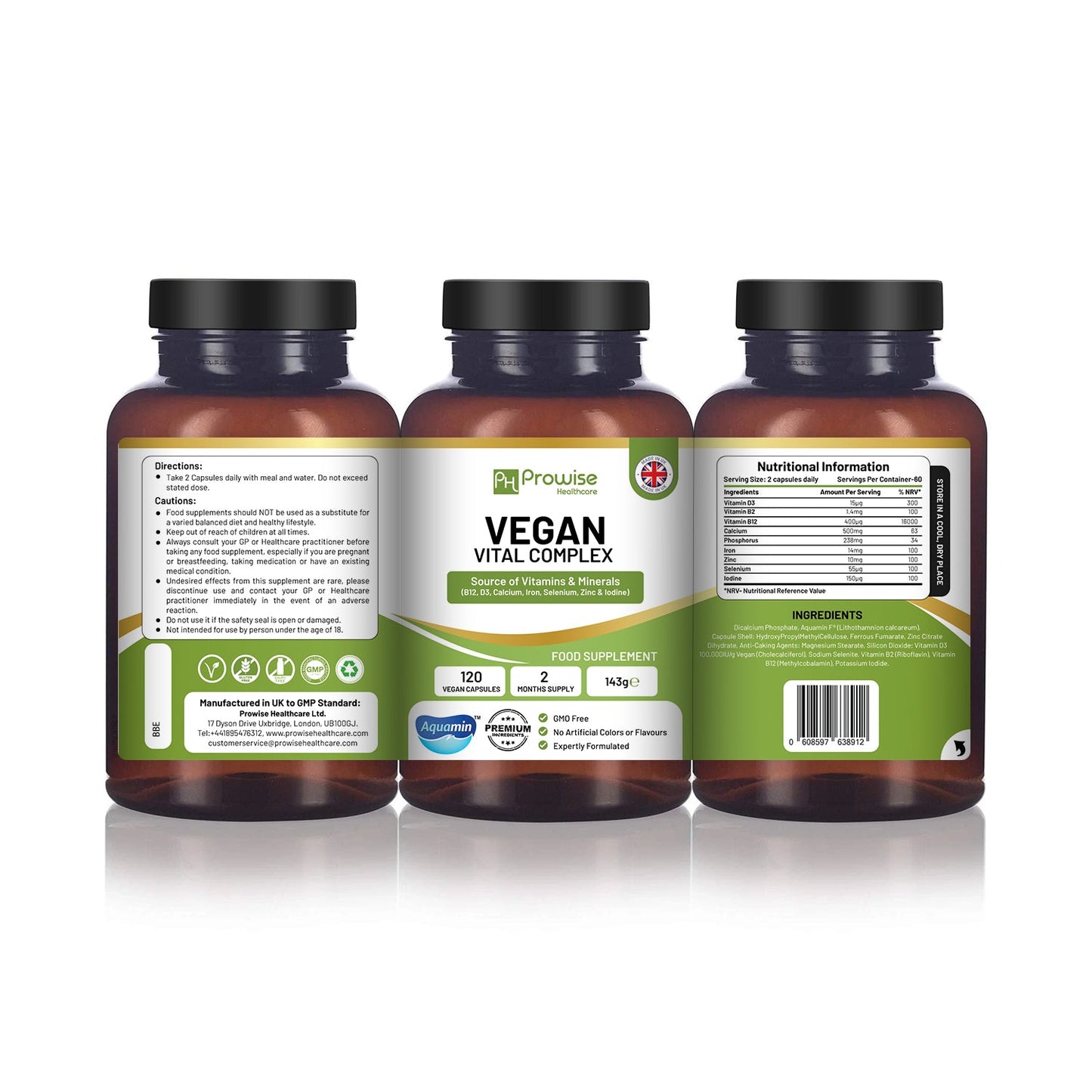 Prowise Vegan Vital – Multivitaminkomplex 120 Kapseln – Vitamin- und Mineralstoffformulierung