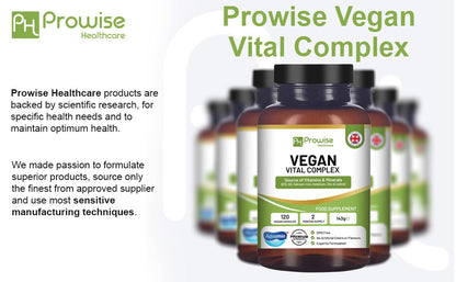 Prowise Vegan Vital – Multivitaminkomplex 120 Kapseln – Vitamin- und Mineralstoffformulierung