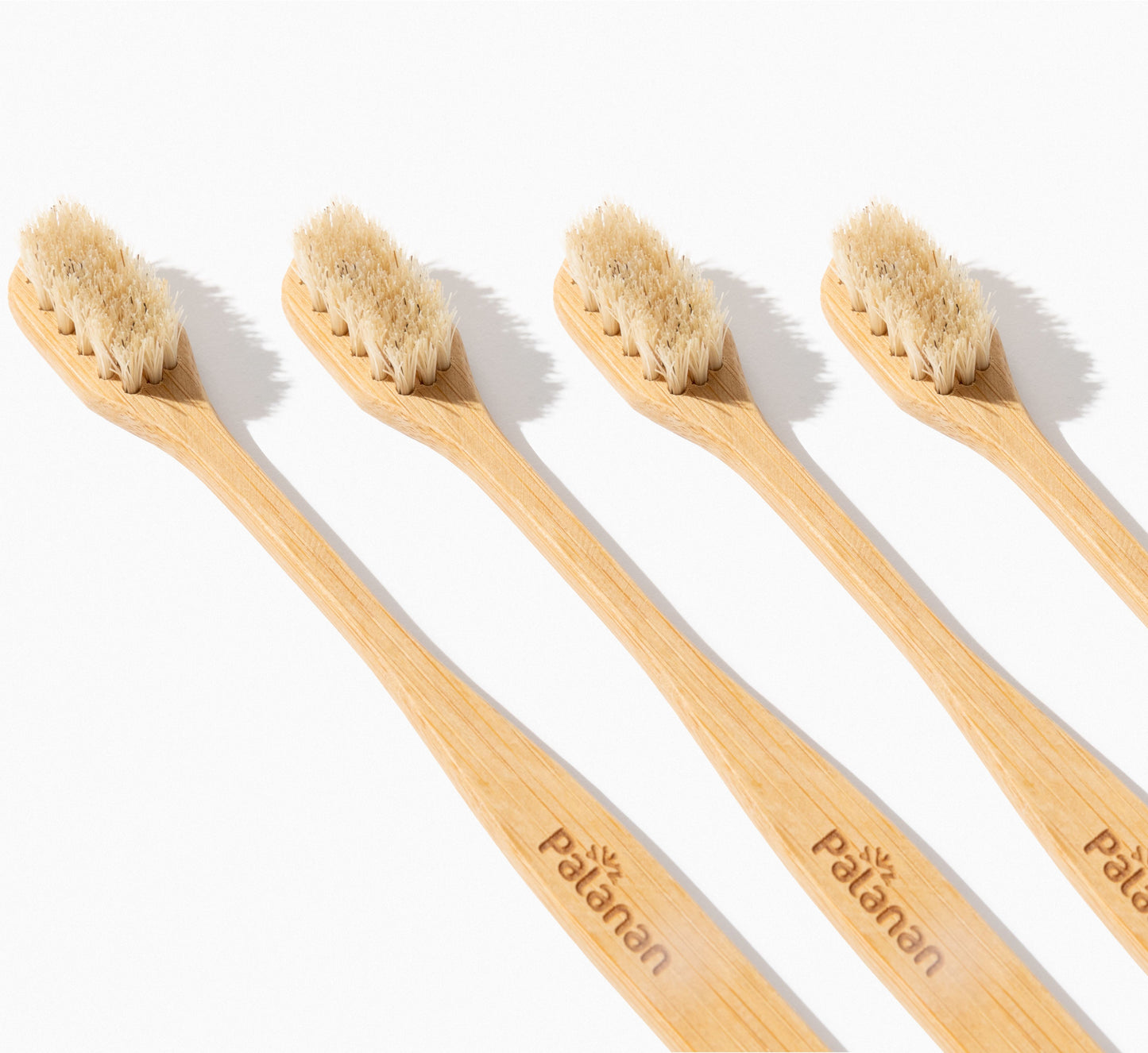 Bamboo Toothbrush Bundle - White (Set of 4)