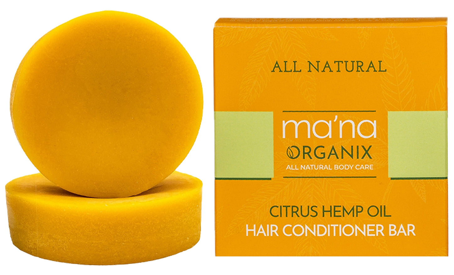 All Natural Citrus Hemp Oil Hair Conditioner Bar with Ecofriendly and Biodegradable Packaging (3 oz.)