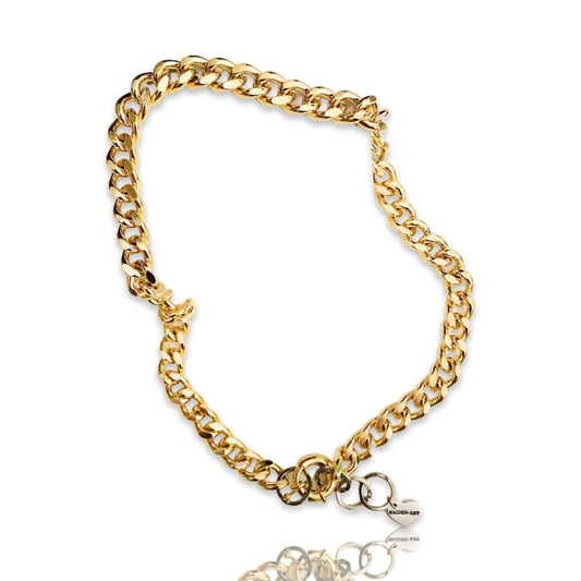 18kt Gold plated brass Curb Chain Necklace and rudder clasp. Rudder clasp necklace.