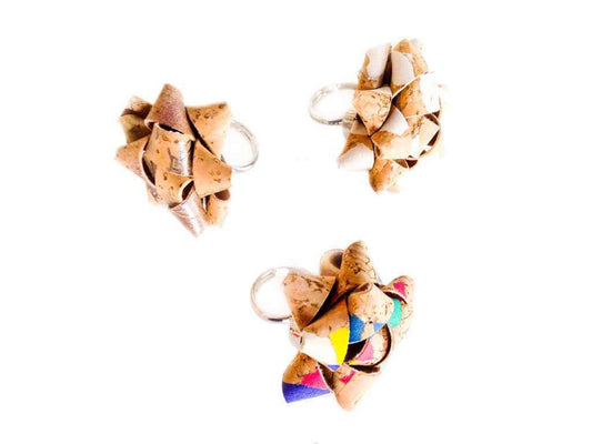 Cork Gift's Bow Rings - Anelli a Forma di Fiocco Regalo in Sughero