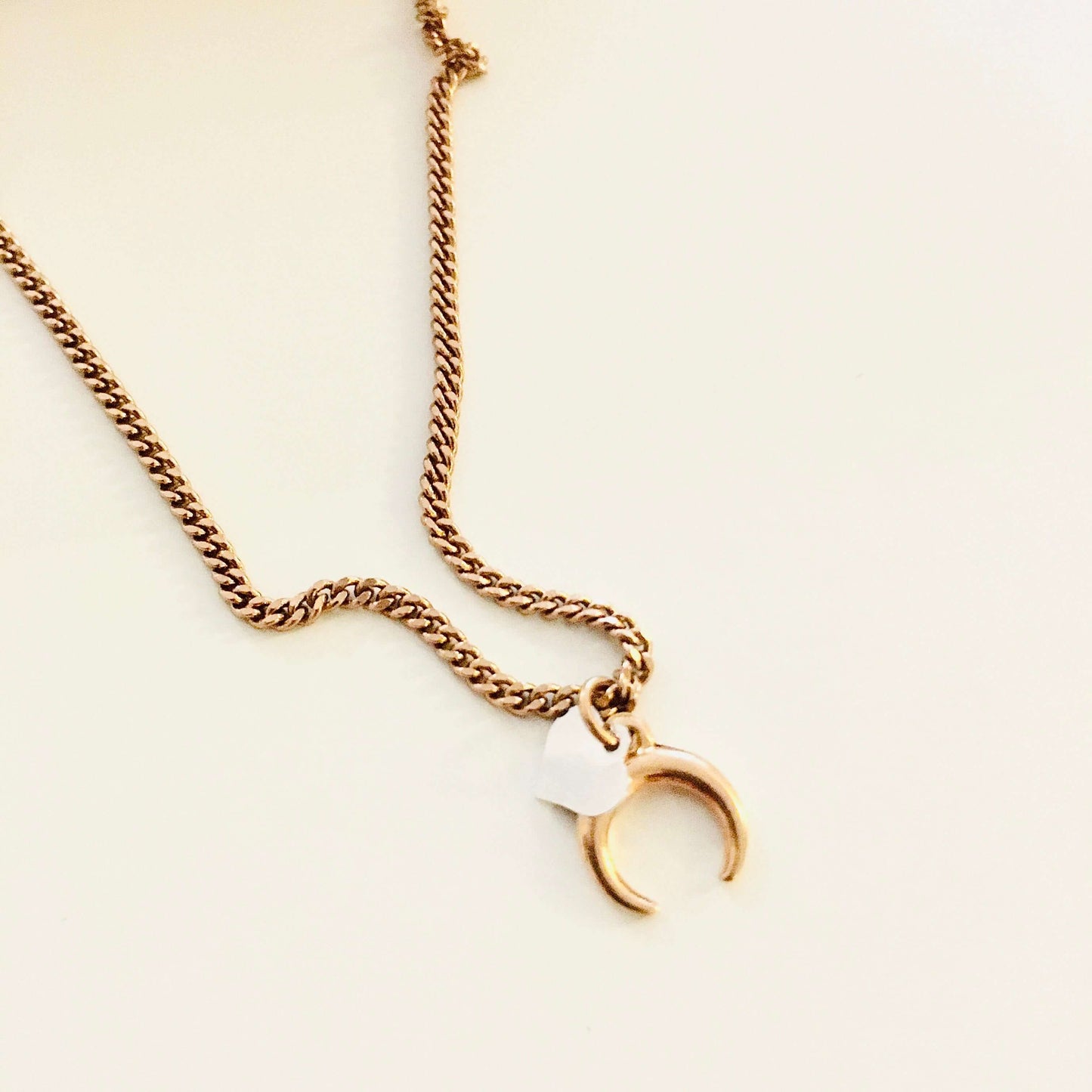 Crescent Moon Necklace in Gold  Tribal