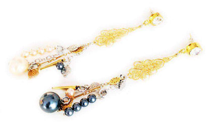 Dangle and drop earrings with pearls and crystals