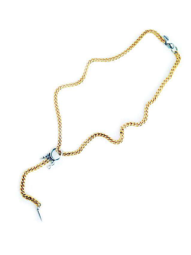 Lariat necklace with studs