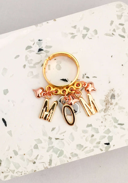 Letter Ring Gold and Rose Gold. Personalized Design