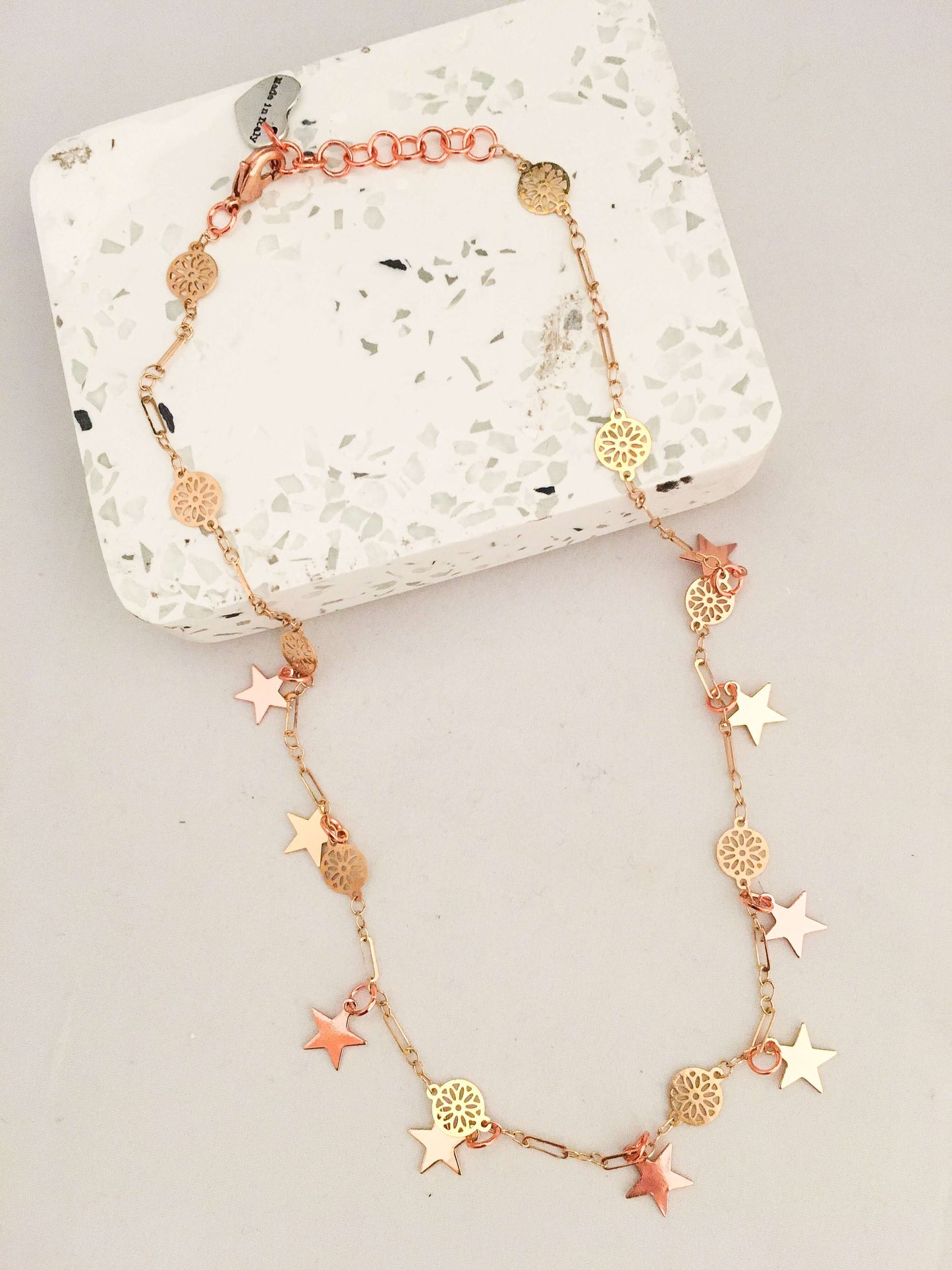 Star Necklace Gold and Rose Gold. Star Necklace Choker  Tribal