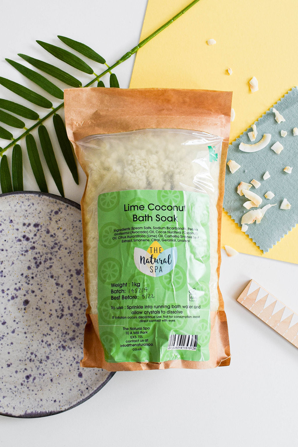 225g Lime and Coconut Bath Soak - Compostable pouch